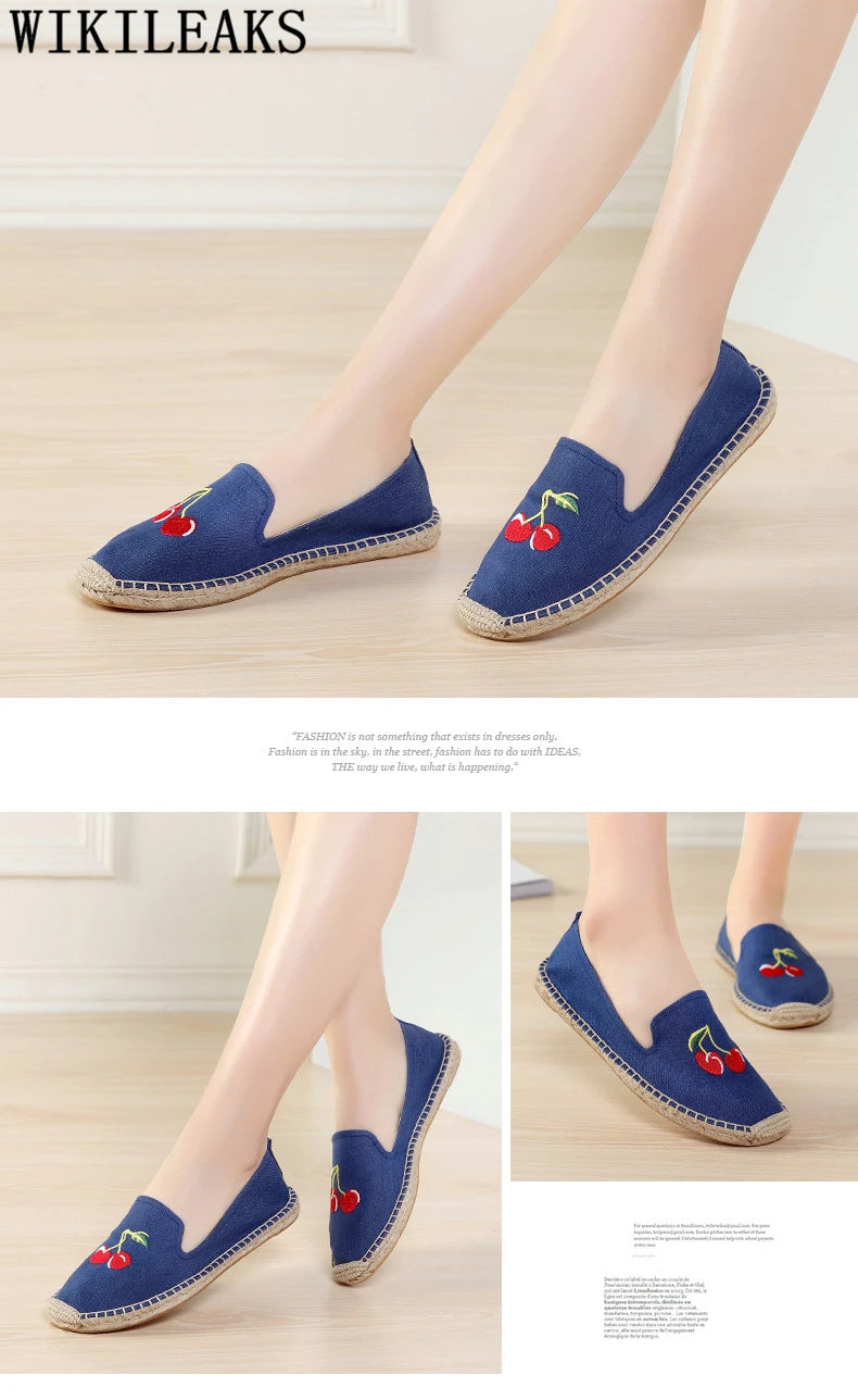 Espadrilles Women Loafers Casual Shoes Women Designer Shoes Brand Canvas Shoes Women Sepatu Slip On Pria Zapatos De Mujer Buty