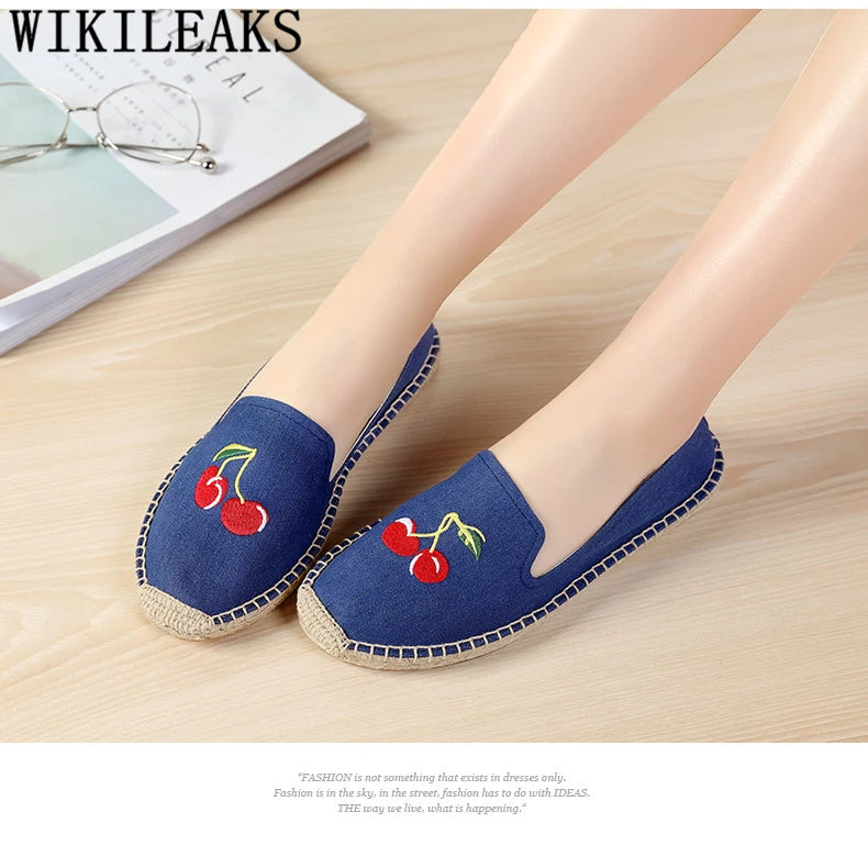 Espadrilles Women Loafers Casual Shoes Women Designer Shoes Brand Canvas Shoes Women Sepatu Slip On Pria Zapatos De Mujer Buty