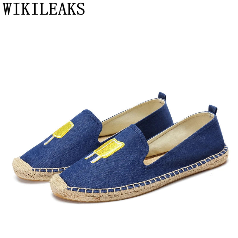 Espadrilles Women Loafers Casual Shoes Women Designer Shoes Brand Canvas Shoes Women Sepatu Slip On Pria Zapatos De Mujer Buty