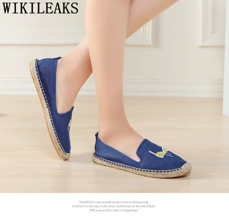 Espadrilles Women Loafers Casual Shoes Women Designer Shoes Brand Canvas Shoes Women Sepatu Slip On Pria Zapatos De Mujer Buty