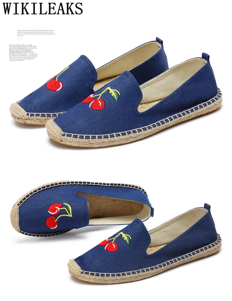 Espadrilles Women Loafers Casual Shoes Women Designer Shoes Brand Canvas Shoes Women Sepatu Slip On Pria Zapatos De Mujer Buty