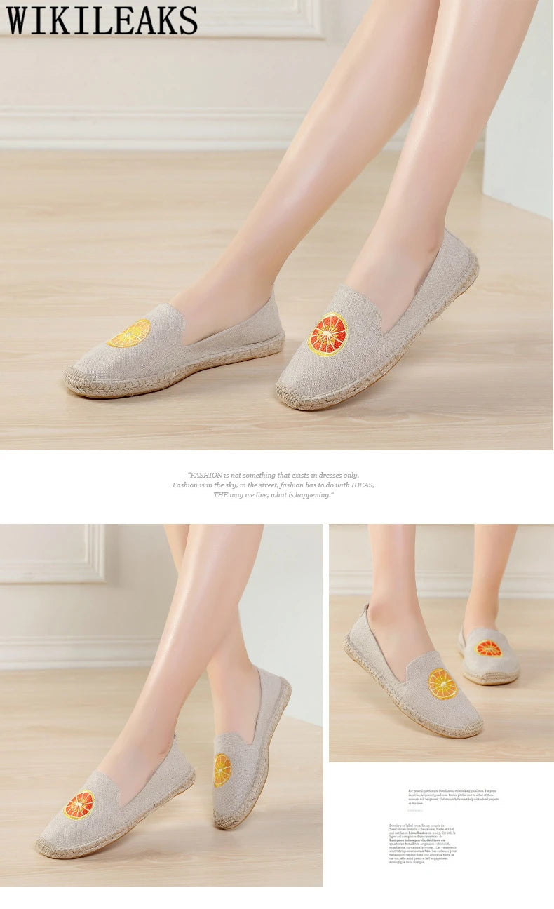 Espadrilles Women Loafers Casual Shoes Women Designer Shoes Brand Canvas Shoes Women Sepatu Slip On Pria Zapatos De Mujer Buty