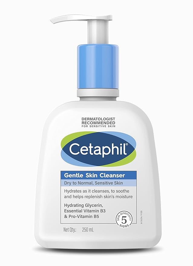 Cetaphil gentle skin cleanser and moisturizer combo bottle with pump for sensitive skin