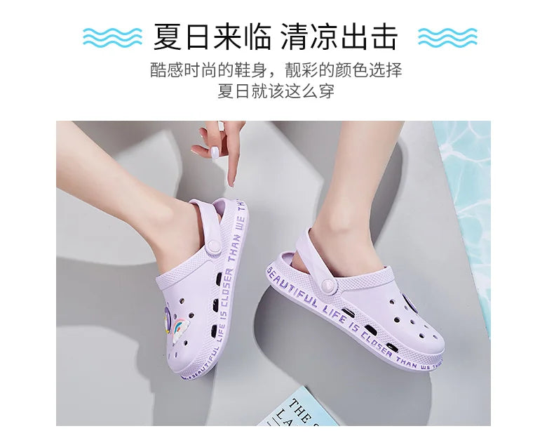 2023 Women's Sandals  Lady Girl Sandals Summer Women Casual Jelly Shoes Sandals Hollow Out Mesh Flats Beach Sandals
