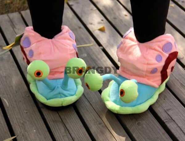 2021 New Fashion Winter Woman Cartoon Cotton Slippers Home Warm Little Snail Cute Funny Snail Wrap Plush Soft Bottom Bread Shoes