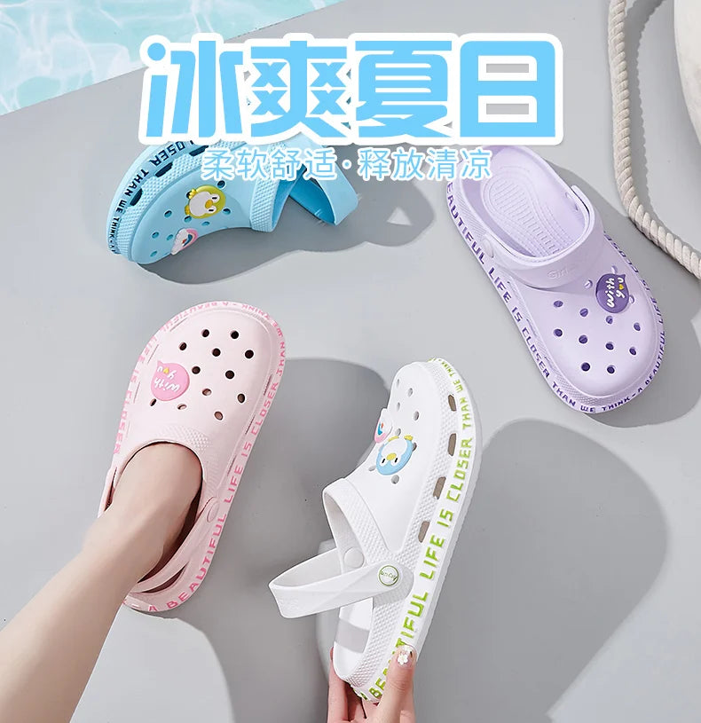 2023 Women's Sandals  Lady Girl Sandals Summer Women Casual Jelly Shoes Sandals Hollow Out Mesh Flats Beach Sandals