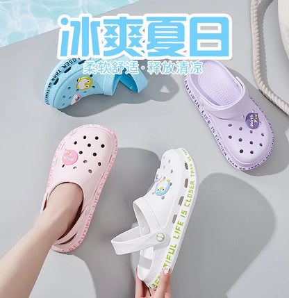 2023 Women's Sandals  Lady Girl Sandals Summer Women Casual Jelly Shoes Sandals Hollow Out Mesh Flats Beach Sandals