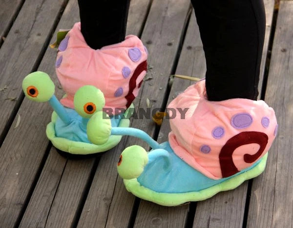 2021 New Fashion Winter Woman Cartoon Cotton Slippers Home Warm Little Snail Cute Funny Snail Wrap Plush Soft Bottom Bread Shoes
