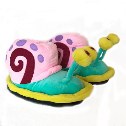 2021 New Fashion Winter Woman Cartoon Cotton Slippers Home Warm Little Snail Cute Funny Snail Wrap Plush Soft Bottom Bread Shoes