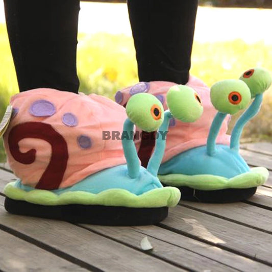 2021 New Fashion Winter Woman Cartoon Cotton Slippers Home Warm Little Snail Cute Funny Snail Wrap Plush Soft Bottom Bread Shoes