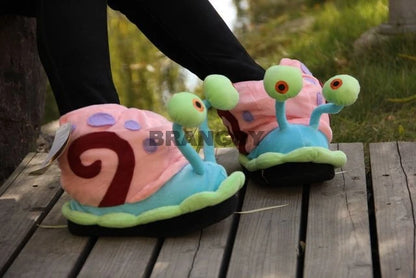 2021 New Fashion Winter Woman Cartoon Cotton Slippers Home Warm Little Snail Cute Funny Snail Wrap Plush Soft Bottom Bread Shoes