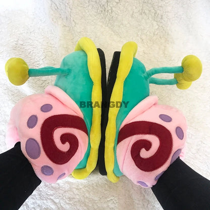 2021 New Fashion Winter Woman Cartoon Cotton Slippers Home Warm Little Snail Cute Funny Snail Wrap Plush Soft Bottom Bread Shoes