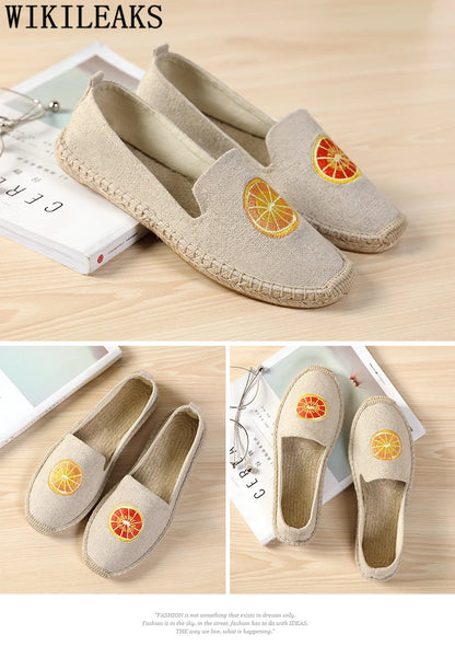 Espadrilles Women Loafers Casual Shoes Women Designer Shoes Brand Canvas Shoes Women Sepatu Slip On Pria Zapatos De Mujer Buty