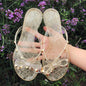 2020 European summer new fashion rivet bow flat flip flops women wear cool slippers jelly shoes