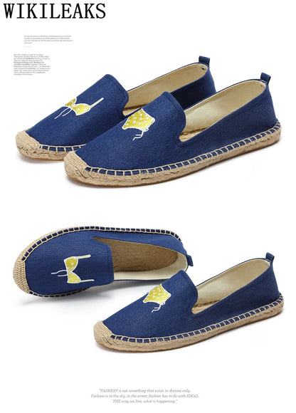 Espadrilles Women Loafers Casual Shoes Women Designer Shoes Brand Canvas Shoes Women Sepatu Slip On Pria Zapatos De Mujer Buty