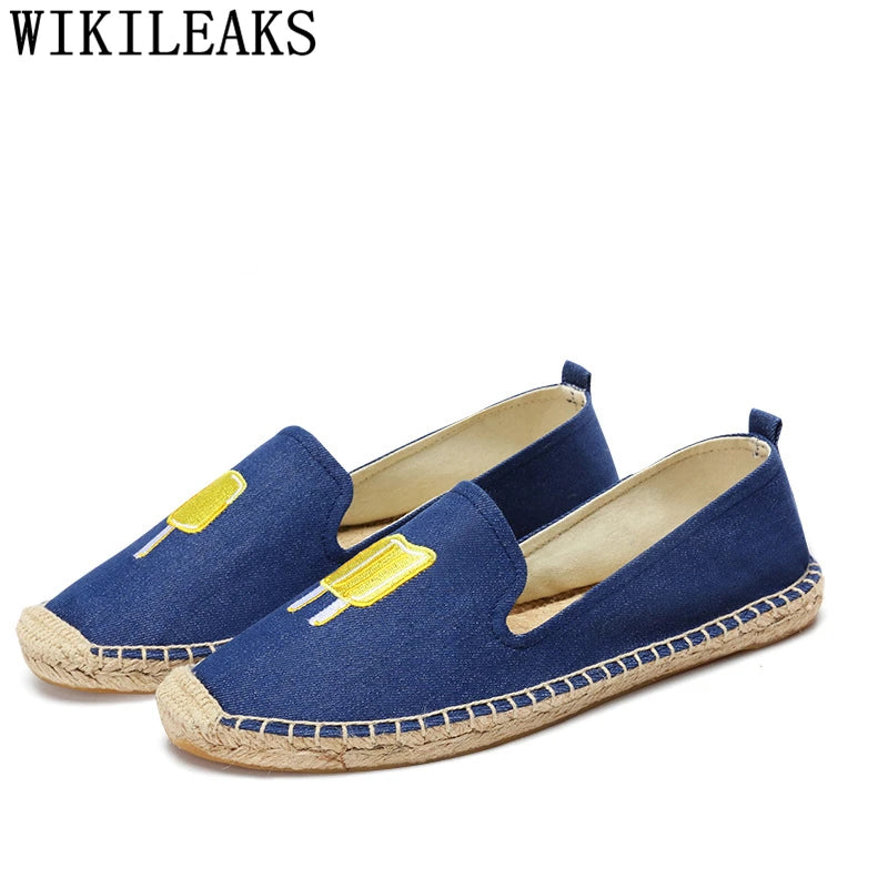 Espadrilles Women Loafers Casual Shoes Women Designer Shoes Brand Canvas Shoes Women Sepatu Slip On Pria Zapatos De Mujer Buty