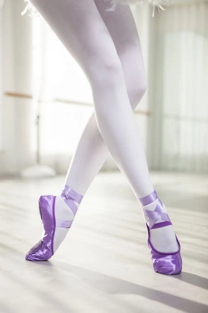 Purple Ballet Dance Shoes Satin Comfortable Soft Sole Ballet Dancing Shoes For Girls Kids Children Women's Shoes Wholesale B32