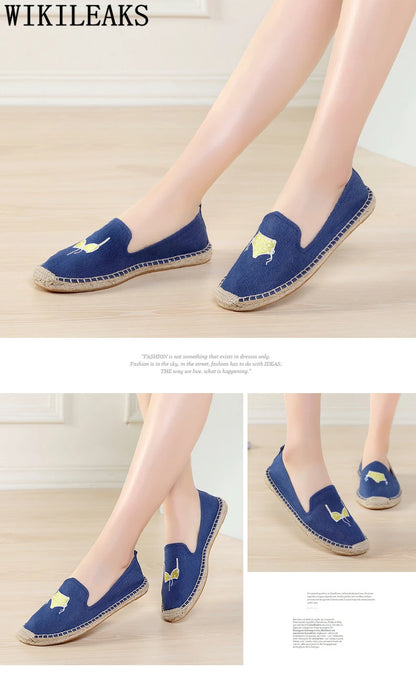 Espadrilles Women Loafers Casual Shoes Women Designer Shoes Brand Canvas Shoes Women Sepatu Slip On Pria Zapatos De Mujer Buty