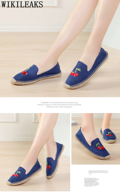 Espadrilles Women Loafers Casual Shoes Women Designer Shoes Brand Canvas Shoes Women Sepatu Slip On Pria Zapatos De Mujer Buty