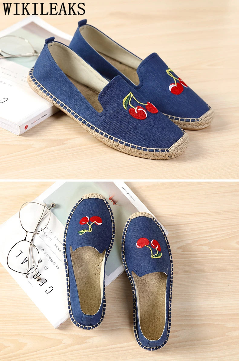 Espadrilles Women Loafers Casual Shoes Women Designer Shoes Brand Canvas Shoes Women Sepatu Slip On Pria Zapatos De Mujer Buty