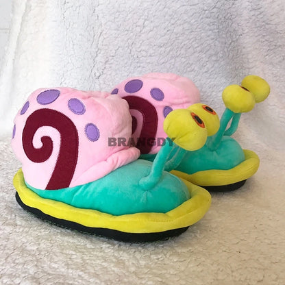 2021 New Fashion Winter Woman Cartoon Cotton Slippers Home Warm Little Snail Cute Funny Snail Wrap Plush Soft Bottom Bread Shoes