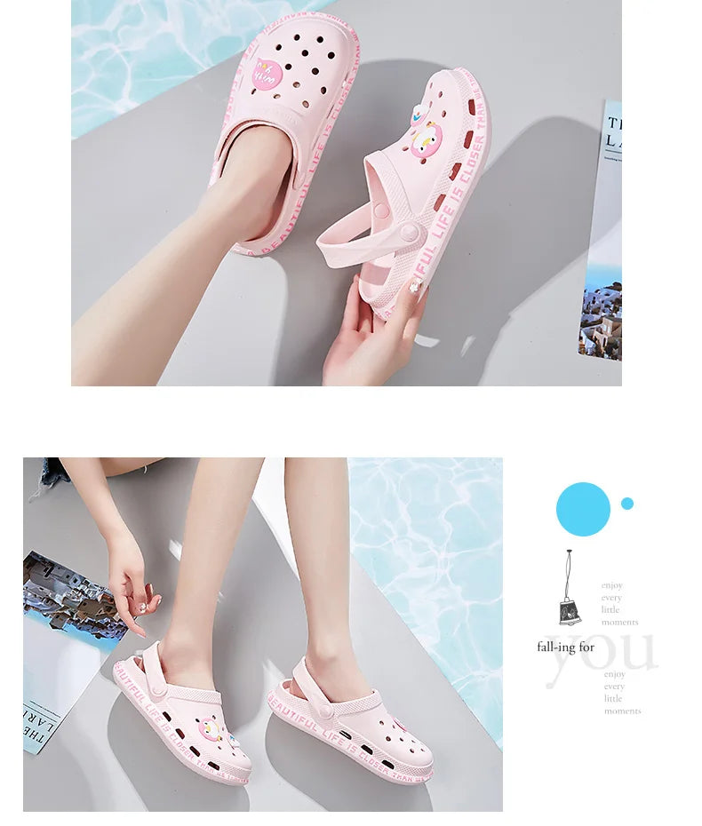 2023 Women's Sandals  Lady Girl Sandals Summer Women Casual Jelly Shoes Sandals Hollow Out Mesh Flats Beach Sandals