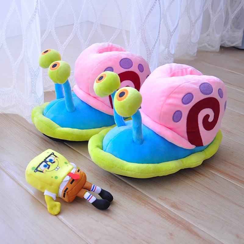 2021 New Fashion Winter Woman Cartoon Cotton Slippers Home Warm Little Snail Cute Funny Snail Wrap Plush Soft Bottom Bread Shoes