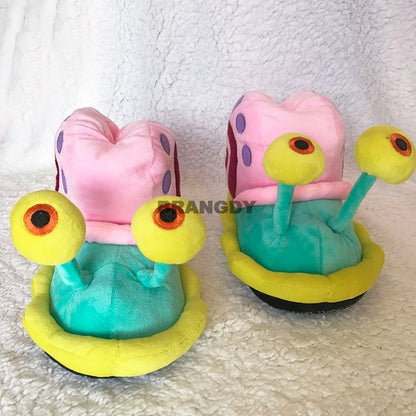 2021 New Fashion Winter Woman Cartoon Cotton Slippers Home Warm Little Snail Cute Funny Snail Wrap Plush Soft Bottom Bread Shoes