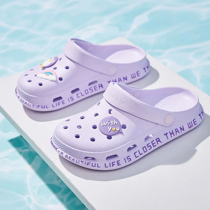 2023 Women's Sandals  Lady Girl Sandals Summer Women Casual Jelly Shoes Sandals Hollow Out Mesh Flats Beach Sandals