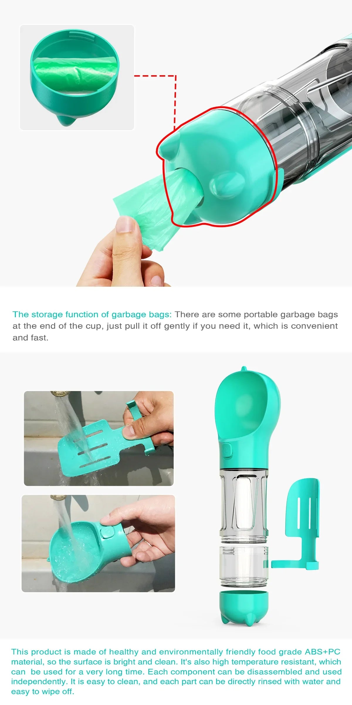 Portable Pet Dog Water Bottle For Small Large Dogs Travel Puppy Cat Drinking Bowl Outdoor Pet Water Dispenser Feeder wiht shovel