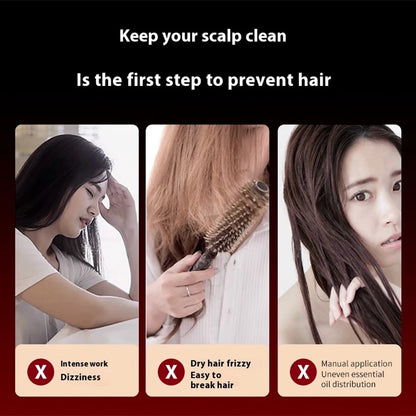 3 Modes Electric Vibration Massage Comb Red Light Therapy Hair Growth Massage Scalp Brush Oil Liquid Applicator Head Massager