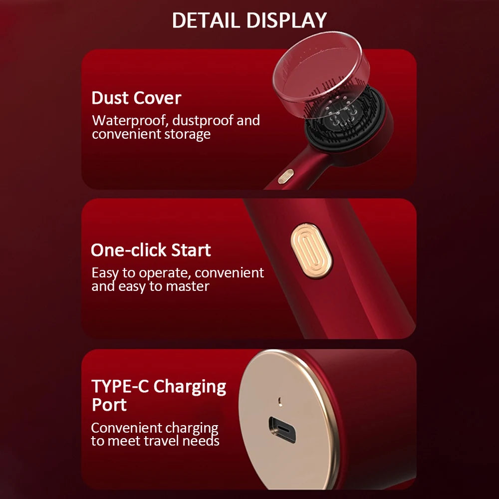 Electric Vibration Massage Comb Red Light Therapy Hair Growth Massage Scalp Brush Anti Hair Loss Liquid Oil Applicator Hair Care