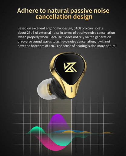 KZ SA08 PRO 8BA Units TWS Bluetooth5.2 Earphone True Wireless Earbuds Touch Control Noise Cancelling Sport Headset ZSX ASX ZAX