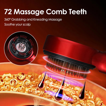 Electric Head Massager Hair Growth Comb Scalp Relax Massager 630nm Red Light Oil Applicator Anti-Hair Loss Hair Care Hairbrush