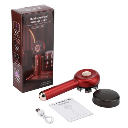Electric Massage Comb Vibration Massager Red Light Follicle Comb Scalp Brush Hair Growth Anti Hair Loss Liquid Oil Applicator