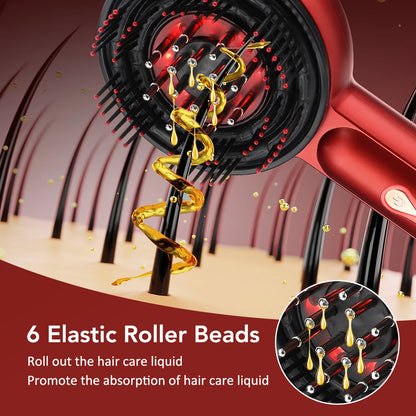 Electric Head Massager Hair Growth Comb Scalp Relax Massager 630nm Red Light Oil Applicator Anti-Hair Loss Hair Care Hairbrush