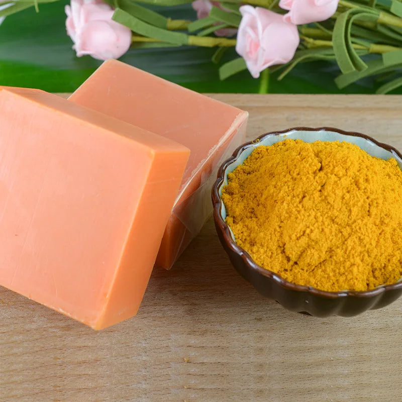 100g Turmeric Essential Oil Handmade Soap Face Wash Removal Acne Treatment Oil Control Moisturizing Whitening Soap Face Care