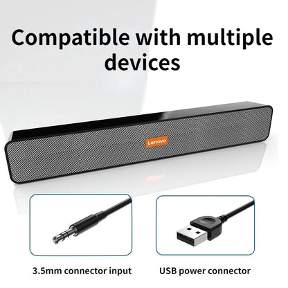 Lenovo BMS09 TV Sound Bar Speaker Stereo Surround Dual Woofer PC Speakers for Home Theater Desktop Computer Boom Box Som