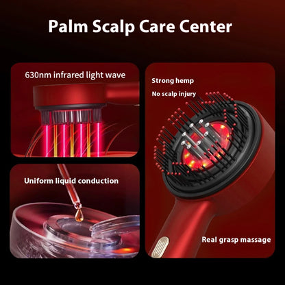 3 Modes Electric Vibration Massage Comb Red Light Therapy Hair Growth Massage Scalp Brush Oil Liquid Applicator Head Massager