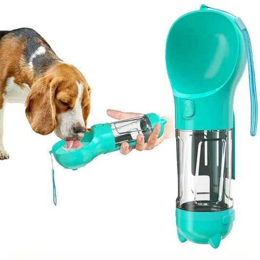 Portable Dog Food Feeder 3 In 1 Cat Water Bottle Drinker Poop Dispenser Leak Proof Multifunctional Travel Puppy Outdoor Drinking