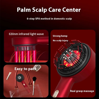 Electric Vibration Massage Comb Red Light Therapy Hair Growth Massage Scalp Brush Anti Hair Loss Liquid Oil Applicator Hair Care