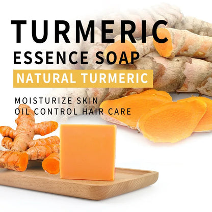 100g Turmeric Essential Oil Handmade Soap Face Wash Removal Acne Treatment Oil Control Moisturizing Whitening Soap Face Care