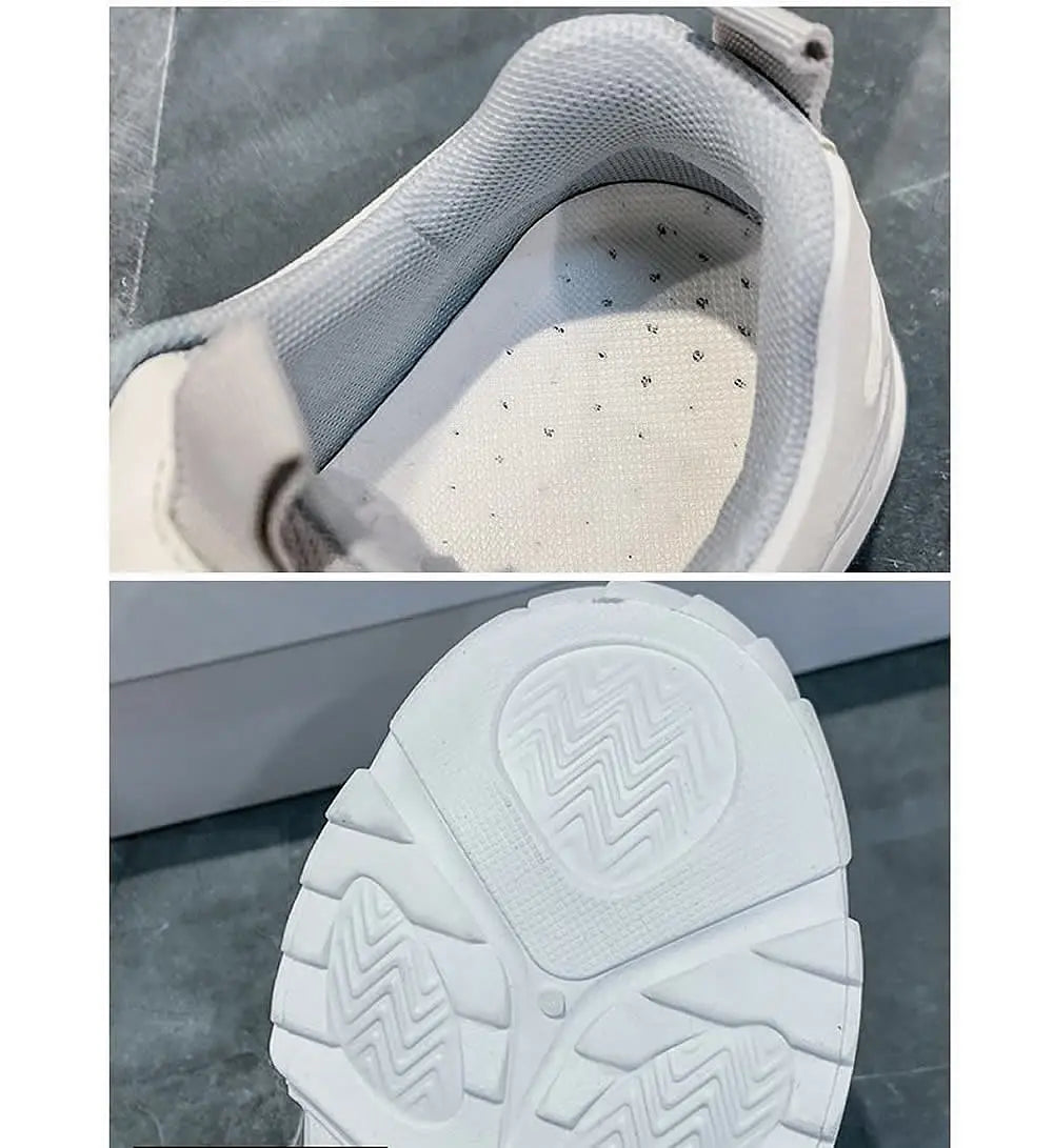 Womens Sneakers Tennis Female Korea Ladies Shoes Platform Trainers Fashion Casual Heels Thick Sole Mesh Breathable Lace-Up Shoes