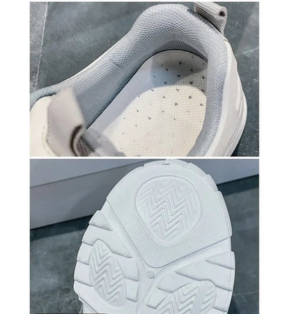 Womens Sneakers Tennis Female Korea Ladies Shoes Platform Trainers Fashion Casual Heels Thick Sole Mesh Breathable Lace-Up Shoes