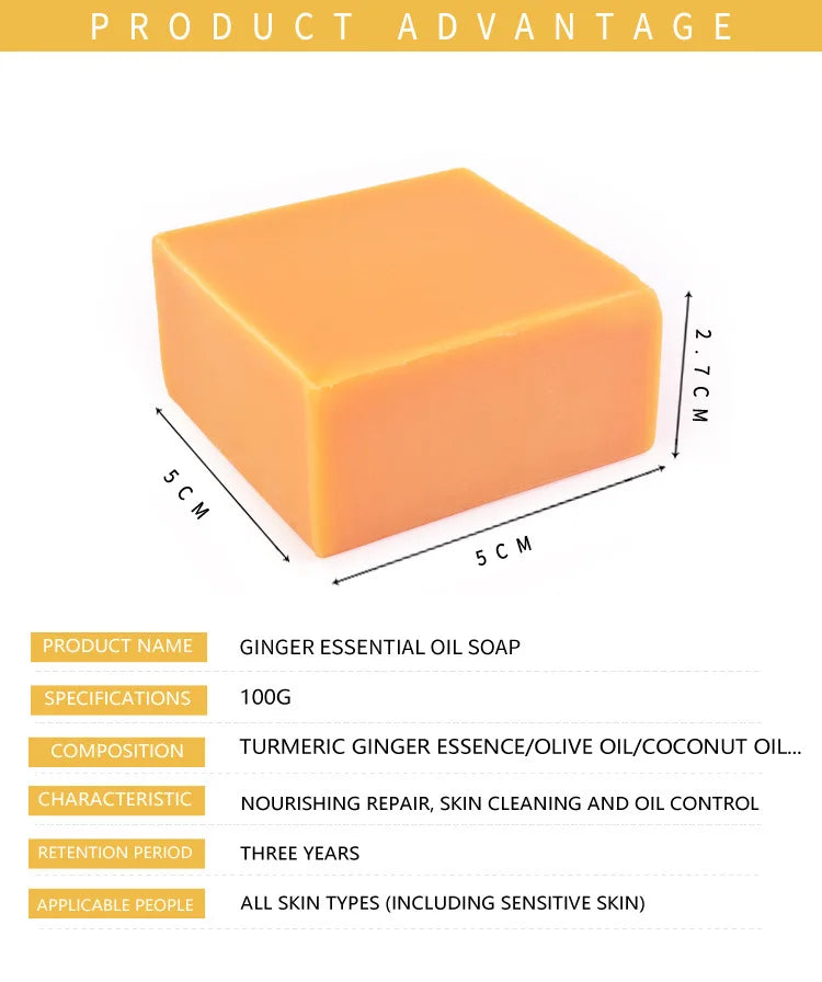 100g Turmeric Essential Oil Handmade Soap Face Wash Removal Acne Treatment Oil Control Moisturizing Whitening Soap Face Care