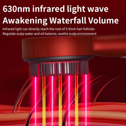 Electric Massage Comb Vibration Massager Red Light Follicle Comb Scalp Brush Hair Growth Anti Hair Loss Liquid Oil Applicator