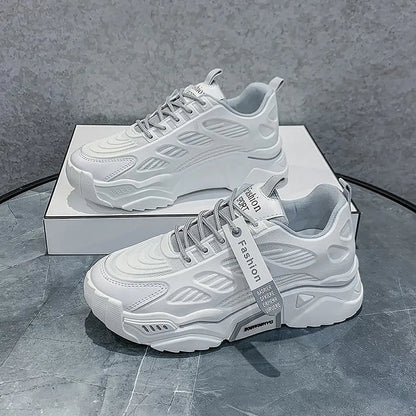Womens Sneakers Tennis Female Korea Ladies Shoes Platform Trainers Fashion Casual Heels Thick Sole Mesh Breathable Lace-Up Shoes