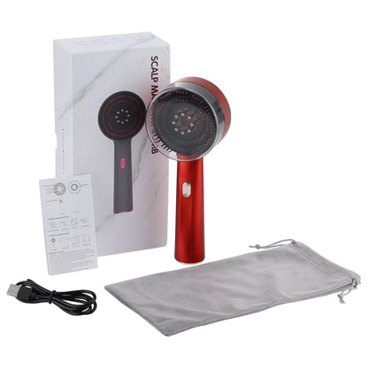 3 Modes Electric Vibration Massage Comb Red Light Therapy Hair Growth Massage Scalp Brush Oil Liquid Applicator Head Massager