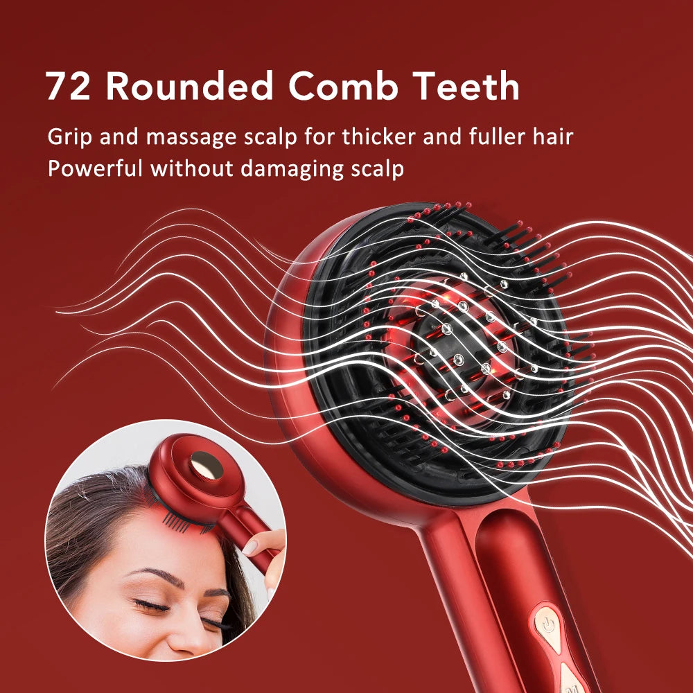 Electric Head Massager Hair Growth Comb Scalp Relax Massager 630nm Red Light Oil Applicator Anti-Hair Loss Hair Care Hairbrush
