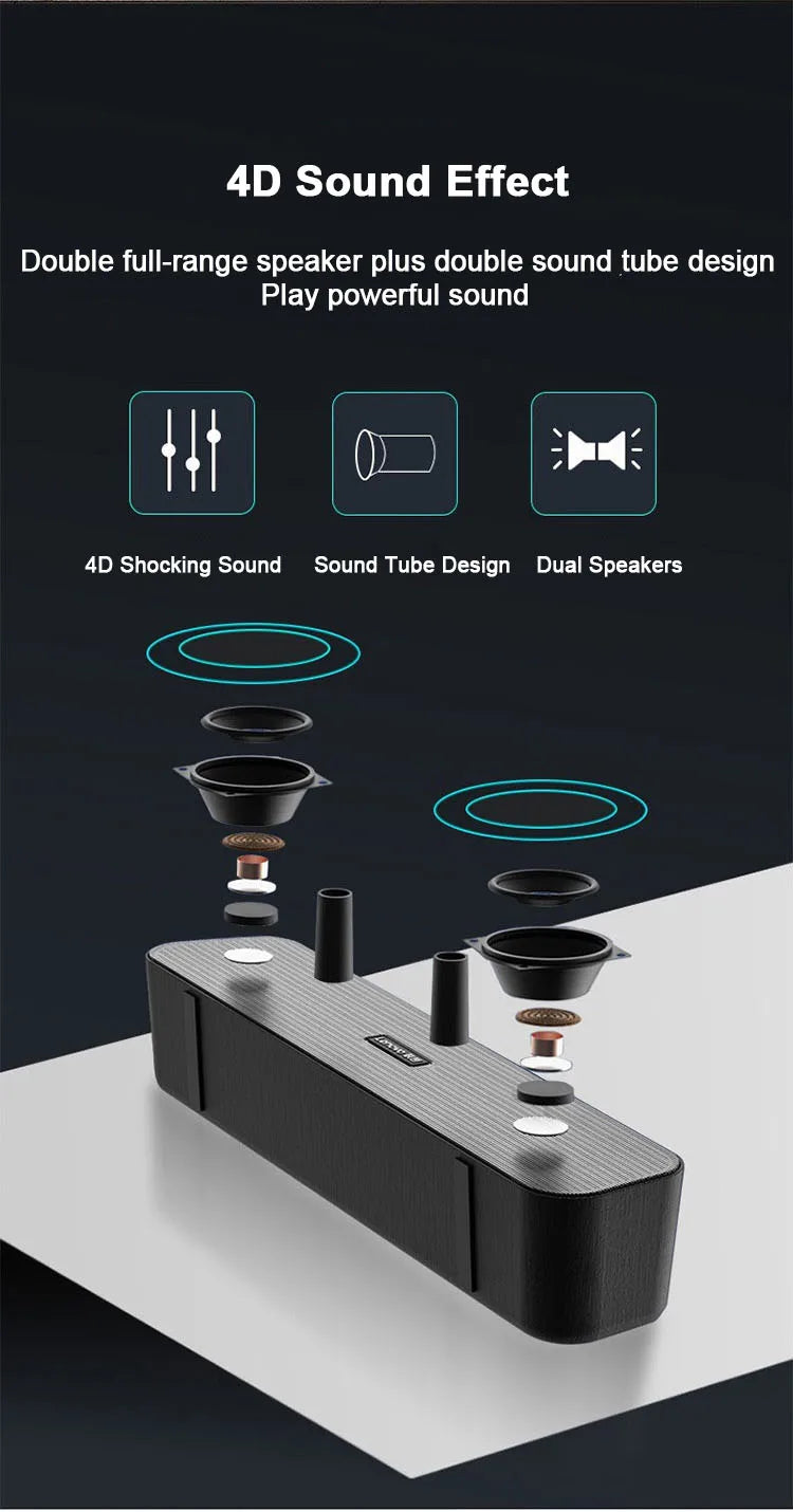 Lenovo BMS09 TV Sound Bar Speaker Stereo Surround Dual Woofer PC Speakers for Home Theater Desktop Computer Boom Box Som